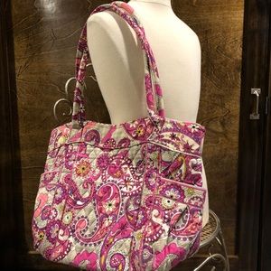 EUC Vera Bradley Campus Tote, Paisley Pink